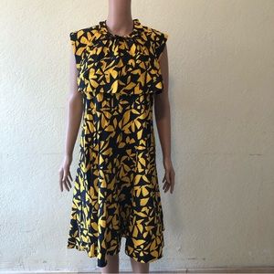 Couture Dress PAULE KA Paris Hiver 2016 Women’s Size 42 (L) Blue/Yellow Floral